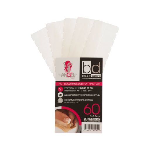 Angel Extensions Regular 4x0.9cm Extra Strong Replacement Tapes 60pk