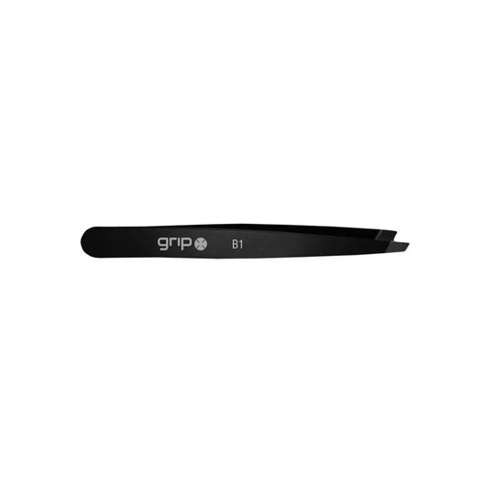 Grip Tweezers Slanted Tip - Matte Black