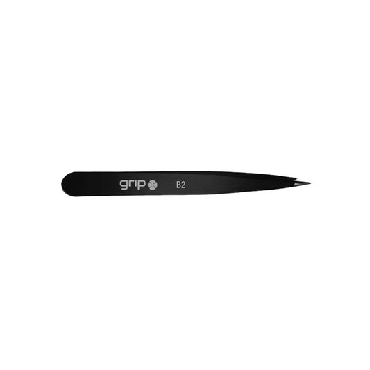 Grip Tweezers Pointed Tip Stainless Steel - Matte Black