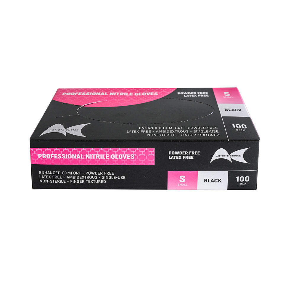 Artist Choice Black Nitrile Gloves - Small