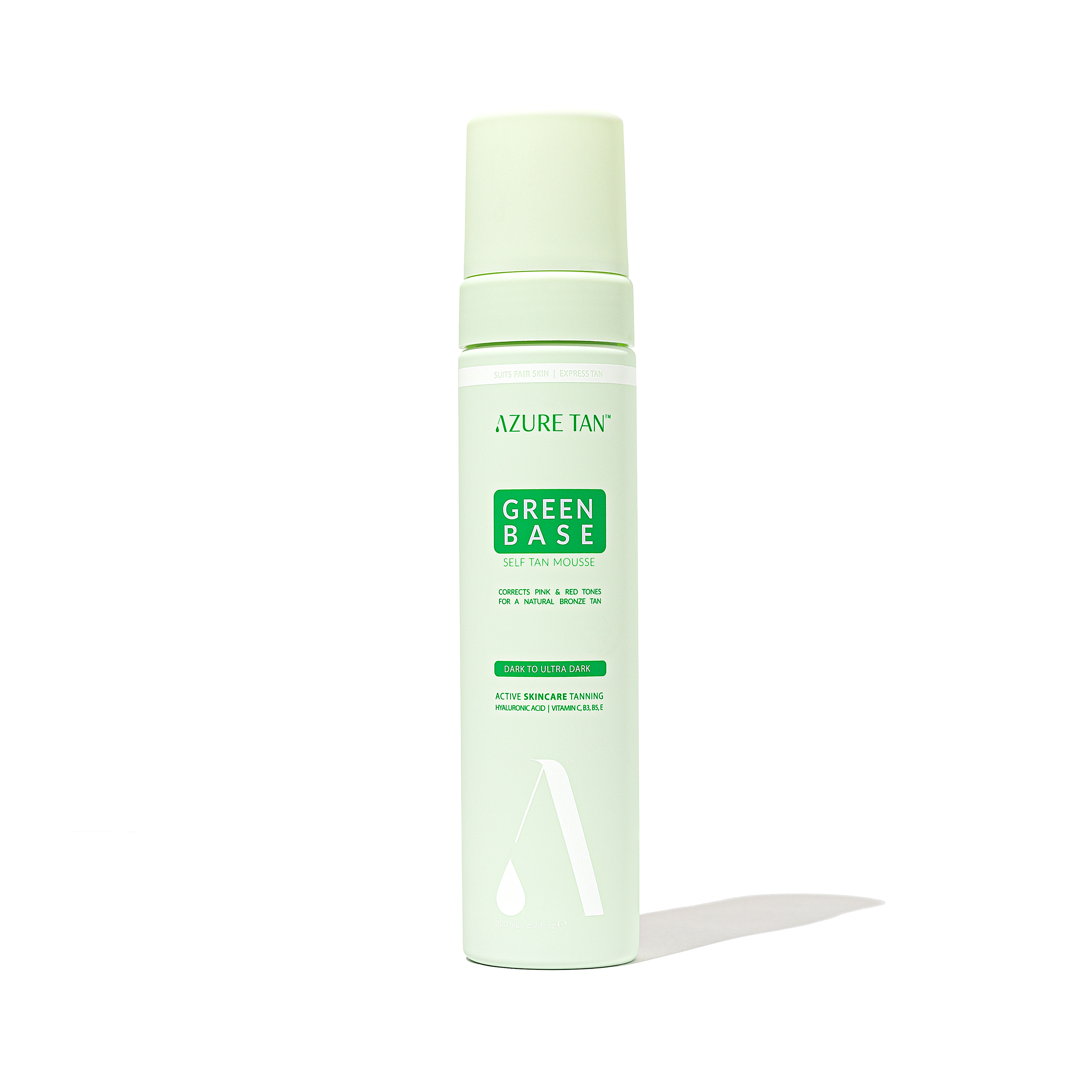 Azure Tan Self Tan Mousse - Green Base - Dark To Ultra Dark 200ml